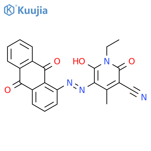 3-Pyridinecarbonitrile,  5-[(9,10-dihydro-9,10-dioxo-1-anthracenyl)azo]-1-ethyl-1,2-dihydro-6-hydroxy-4-methyl-2-oxo-  (9CI) structure