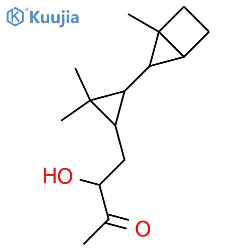 4-[2,2-Dimethyl-3-(1-methylbicyclo[2.1.0]pent-5-yl)cyclopropyl]-3-hydroxy-2-butanone structure