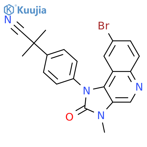 2-[4-(8-Bromo-3-methyl-2-oxo-2,3-dihydro-imidazo[4,5-c]quinolin-1-yl)-phenyl]-2-methyl-propionitrile structure