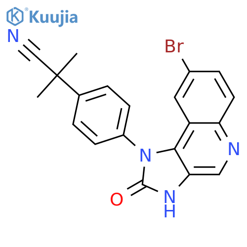 2-(4-(8-Bromo-2-oxo-2,3-dihydro-1H-imidazo-4,5-cquinolin-1-yl)phenyl)-2-methylpropanenitrile structure