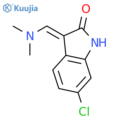 6-chloro-3-(dimethylamino)methylidene-2,3-dihydro-1H-indol-2-one structure