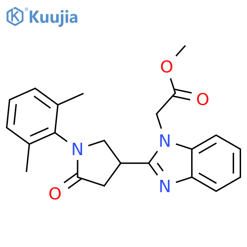 methyl 2-{2-1-(2,6-dimethylphenyl)-5-oxopyrrolidin-3-yl-1H-1,3-benzodiazol-1-yl}acetate structure