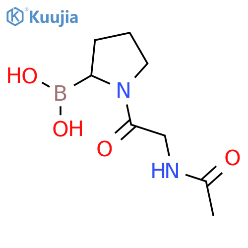 [(2R)-1-(2-acetamidoacetyl)pyrrolidin-2-yl]boronic acid structure