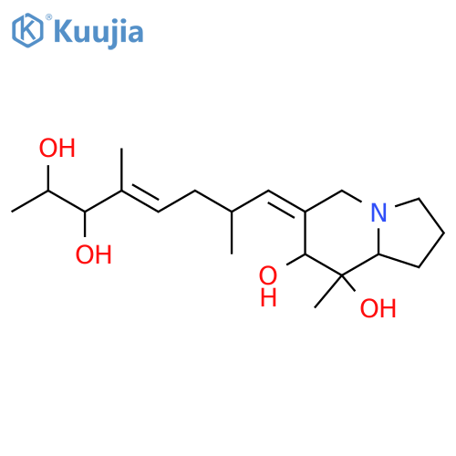 (6E,7S,8R,8aS)-6-[(2R,4E,6R,7R)-6,7-dihydroxy-2,5-dimethyloct-4-en-1-ylidene]-8-methyloctahydroindolizine-7,8-diol structure