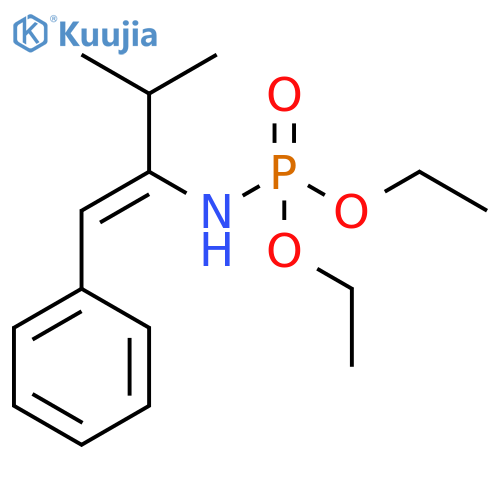 Diethyl N-[2-methyl-1-(Z)-(phenylmethylene)propyl]phosphoramidate structure
