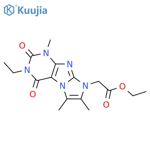 ethyl 2-{3-ethyl-1,6,7-trimethyl-2,4-dioxo-1H,2H,3H,4H,8H-imidazo1,2-gpurin-8-yl}acetate structure