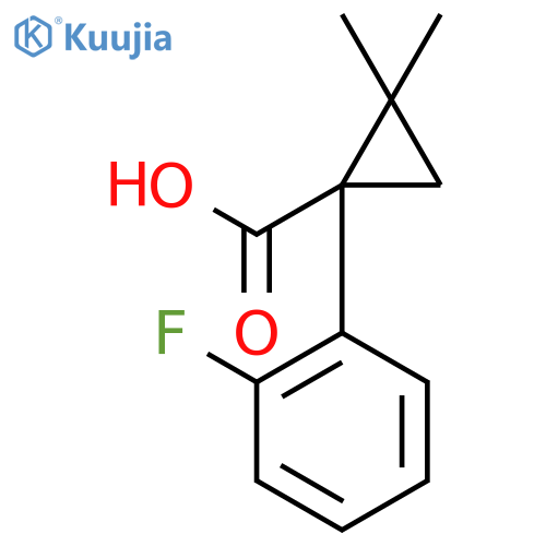 1-(2-Fluorophenyl)-2,2-dimethylcyclopropanecarboxylic acid structure