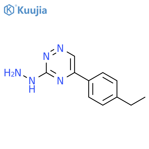 5-(4-ethylphenyl)-3-hydrazino-1,2,4-triazine structure