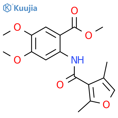 methyl 2-(2,4-dimethylfuran-3-amido)-4,5-dimethoxybenzoate structure