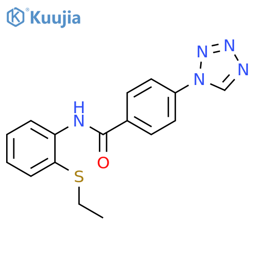 N-2-(ethylsulfanyl)phenyl-4-(1H-1,2,3,4-tetrazol-1-yl)benzamide structure