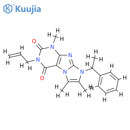 1,6,7-trimethyl-8-(1-phenylethyl)-3-(prop-2-en-1-yl)-1H,2H,3H,4H,8H-imidazo1,2-gpurine-2,4-dione structure