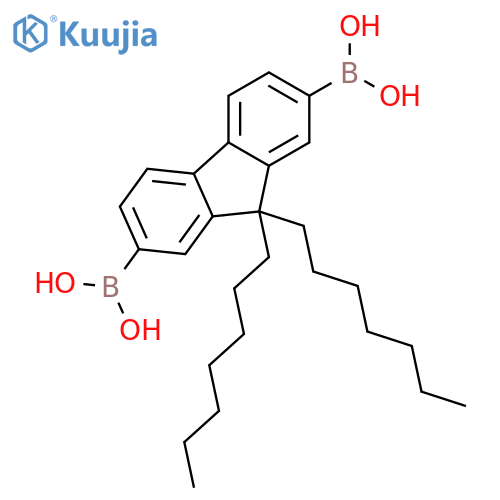 9,9-Diheptylfluorene-2,7-diboronic acid structure