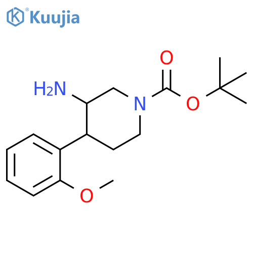 tert-butyl 3-amino-4-(2-methoxyphenyl)piperidine-1-carboxylate structure