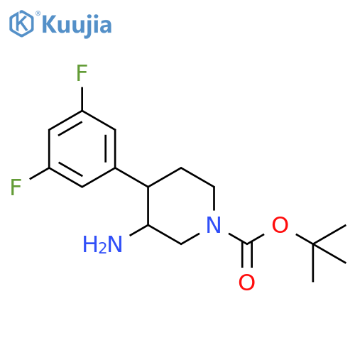 tert-butyl 3-amino-4-(3,5-difluorophenyl)piperidine-1-carboxylate structure