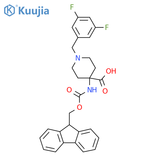 1-(3,5-difluorophenyl)methyl-4-({(9H-fluoren-9-yl)methoxycarbonyl}amino)piperidine-4-carboxylic acid structure