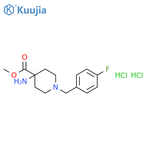 4-AMINO-1-(4-FLUORO-BENZYL)-PIPERIDINE-4-CARBOXYLIC ACID METHYL ESTER DIHYDROCHLORIDE structure