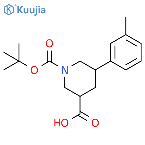 1-(tert-butoxy)carbonyl-5-(3-methylphenyl)piperidine-3-carboxylic acid structure