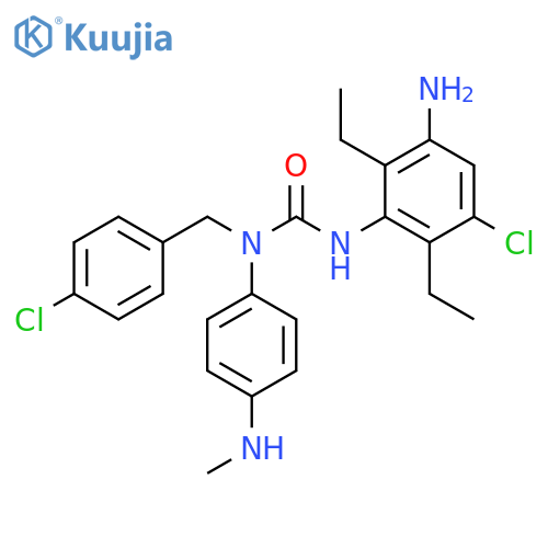 Urea,N'-(3-amino-5-chloro-2,6-diethylphenyl)-N-[(4-chlorophenyl)methyl]-N-[4-(methylamino)phenyl]- structure