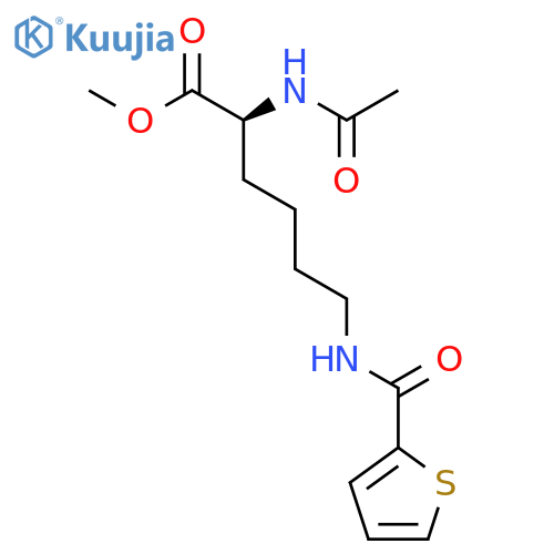 L-Lysine, N2-acetyl-N6-(2-thienylcarbonyl)-, methyl ester structure