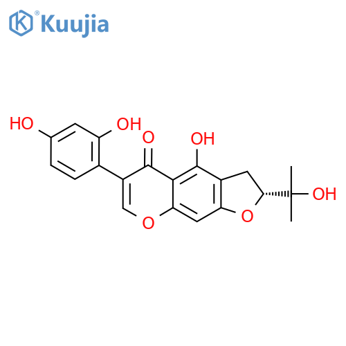 (2R)-6-(2,4-Dihydroxyphenyl)-4-hydroxy-2-(2-hydroxypropan-2-yl)-2,3-dihydrofuro[3,2-g]chromen-5-one structure