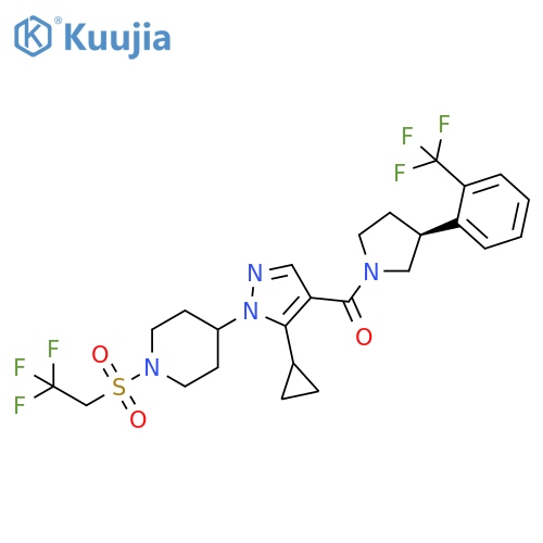 Methanone,[5-cyclopropyl-1-[1-[(2,2,2-trifluoroethyl)sulfonyl]-4-piperidinyl]-1H-pyrazol-4-yl][(3S)-3-[2-(trifluoromethyl)phenyl]-1-pyrrolidinyl]- structure