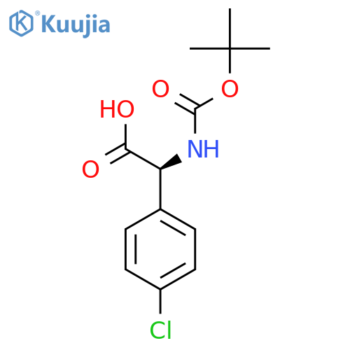(2S)-2-(tert-butoxycarbonylamino)-2-(4-chlorophenyl)acetic acid structure