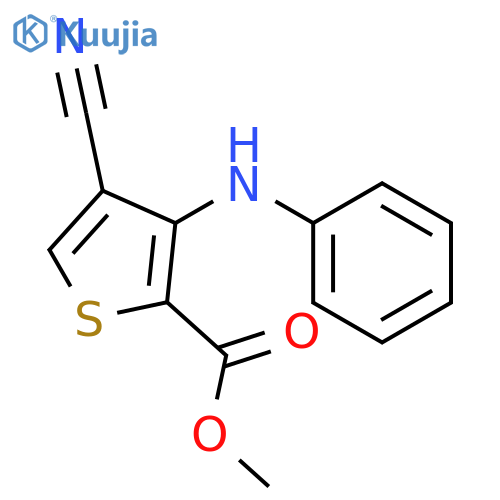 2-THIOPHENECARBOXYLIC ACID, 4-CYANO-3-(PHENYLAMINO)-, METHYL ESTER structure