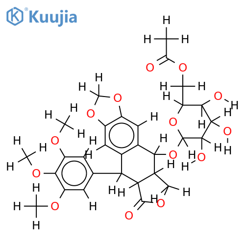 6''-acetyl-podophyllotoxin-7'-O-beta-D-glucopyranoside structure
