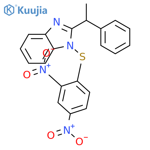 1H-BENZIMIDAZOLE, 1-[(2,4-DINITROPHENYL)THIO]-2-(1-PHENYLETHYL)- structure