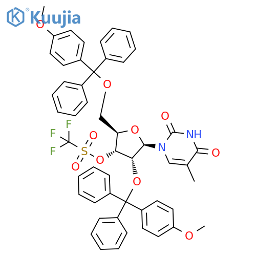 Uridine, 2′,5′-bis-O-[(4-methoxyphenyl)diphenylmethyl]-5-methyl-, 3′-(1,1,1-trifluoromethanesulfonate) structure