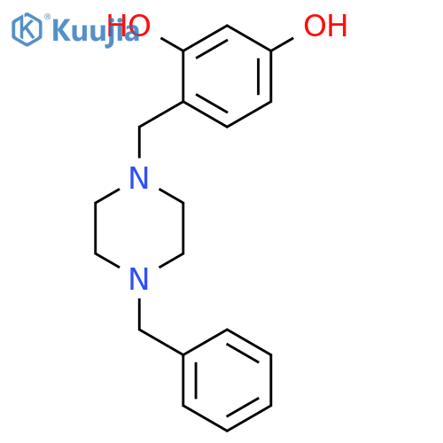 1,3-Benzenediol, 4-[[4-(phenylmethyl)-1-piperazinyl]methyl]- structure