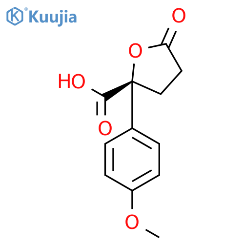 2-FURANCARBOXYLIC ACID, TETRAHYDRO-2-(4-METHOXYPHENYL)-5-OXO-, (2R)- structure