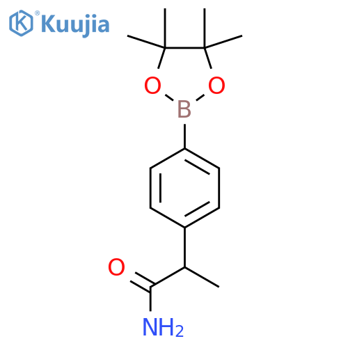 2-(4-(4,4,5,5-Tetramethyl-1,3,2-dioxaborolan-2-yl)phenyl)propanamide structure