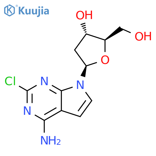 7H-Pyrrolo[2,3-d]pyrimidin-4-amine, 2-chloro-7-(2-deoxy-β-D-erythro-pentofuranosyl)- structure
