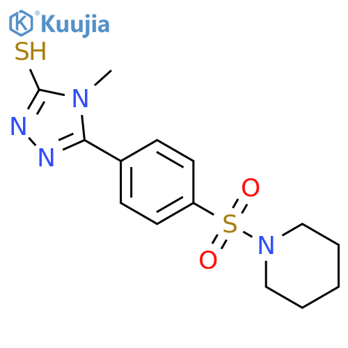 4-Methyl-5-[4-(piperidine-1-sulfonyl)-phenyl]-4H-[1,2,4]triazole-3-thiol structure