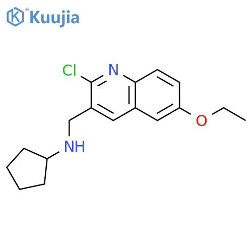 (2-Chloro-6-ethoxy-quinolin-3-ylmethyl)-cyclopentyl-amine structure