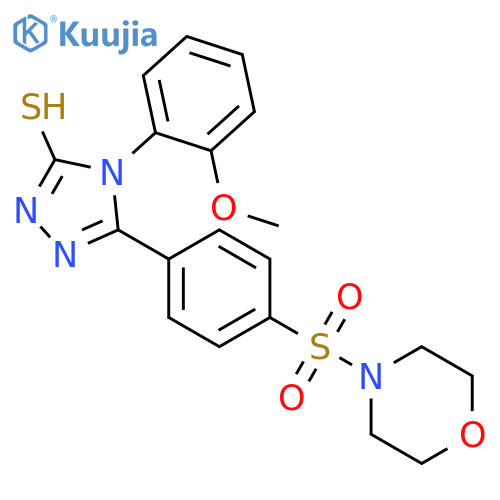 <br>4-(2-Methoxy-phenyl)-5-[4-(morpholine-4-sulfonyl)-phenyl]-4H-[1,2,4]triazol e-3-thiol structure
