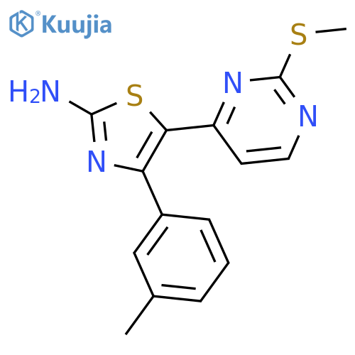 2-Thiazolamine, 4-(3-methylphenyl)-5-[2-(methylthio)-4-pyrimidinyl]- structure