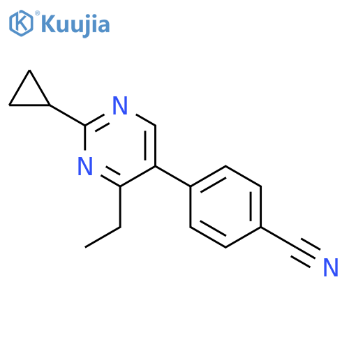 4-(2-cyclopropyl-4-ethylpyrimidin-5-yl)benzonitrile structure