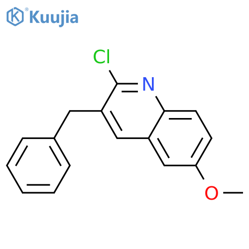 Quinoline, 2-chloro-6-methoxy-3-(phenylmethyl)- structure