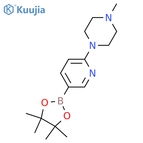 1-Methyl-4-(5-(4,4,5,5-tetramethyl-1,3,2-dioxaborolan-2-yl)pyridin-2-yl)piperazine structure