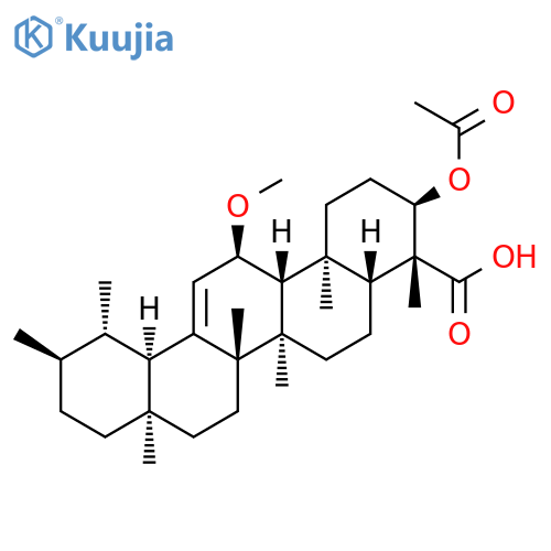 Urs-12-en-23-oic acid, 3-(acetyloxy)-11-methoxy-, (3α,4β,11α)- structure