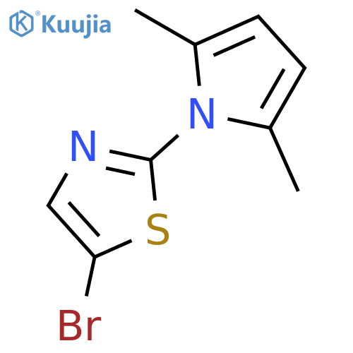 Thiazole, 5-bromo-2-(2,5-dimethyl-1H-pyrrol-1-yl)- structure