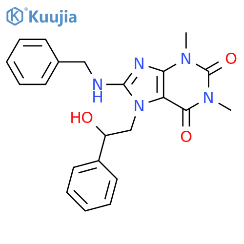 8-(benzylamino)-7-(2-hydroxy-2-phenylethyl)-1,3-dimethyl-2,3,6,7-tetrahydro-1H-purine-2,6-dione structure