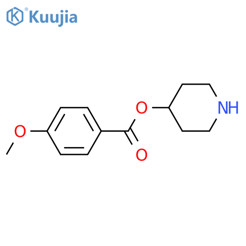 Benzoic acid, 4-methoxy-, 4-piperidinyl ester structure