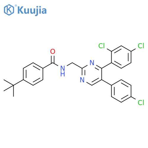 Benzamide, N-[[5-(4-chlorophenyl)-4-(2,4-dichlorophenyl)-2-pyrimidinyl]methyl]-4-(1,1-dimethylethyl)- structure
