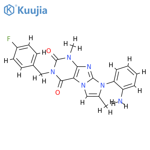 8-(2-aminophenyl)-3-(4-fluorophenyl)methyl-1,7-dimethyl-1H,2H,3H,4H,8H-imidazo1,2-gpurine-2,4-dione structure