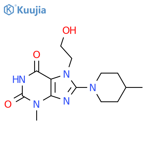 7-(2-hydroxyethyl)-3-methyl-8-(4-methylpiperidin-1-yl)-2,3,6,7-tetrahydro-1H-purine-2,6-dione structure