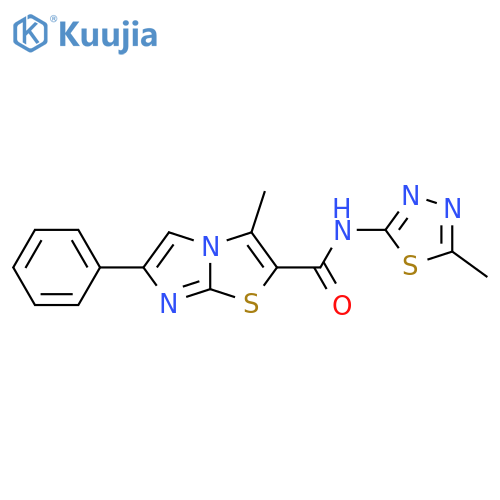 3-methyl-N-(5-methyl-1,3,4-thiadiazol-2-yl)-6-phenylimidazo2,1-b1,3thiazole-2-carboxamide structure