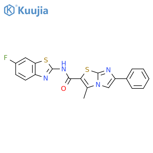 N-(6-fluoro-1,3-benzothiazol-2-yl)-3-methyl-6-phenylimidazo2,1-b1,3thiazole-2-carboxamide structure